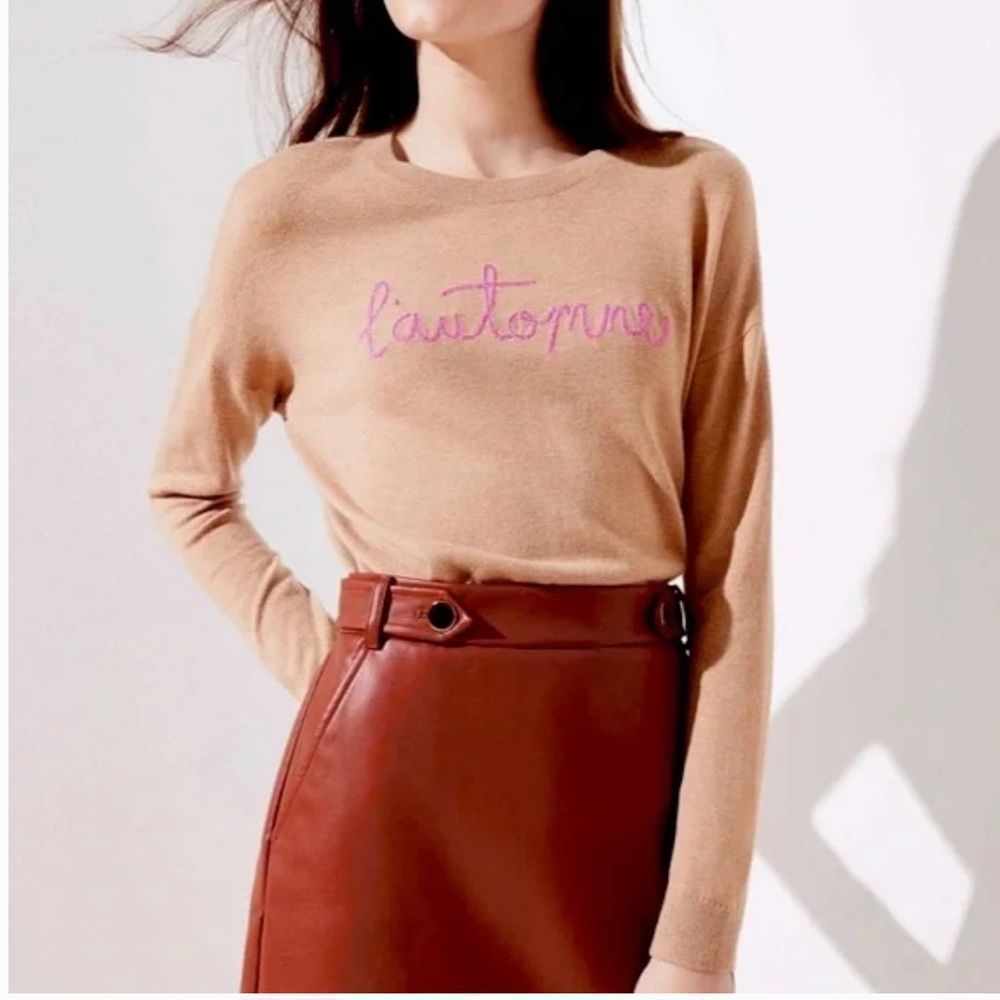 LOFT L’Automne Soft Wool Blend Fall Scoop Neck Pullover Sweater